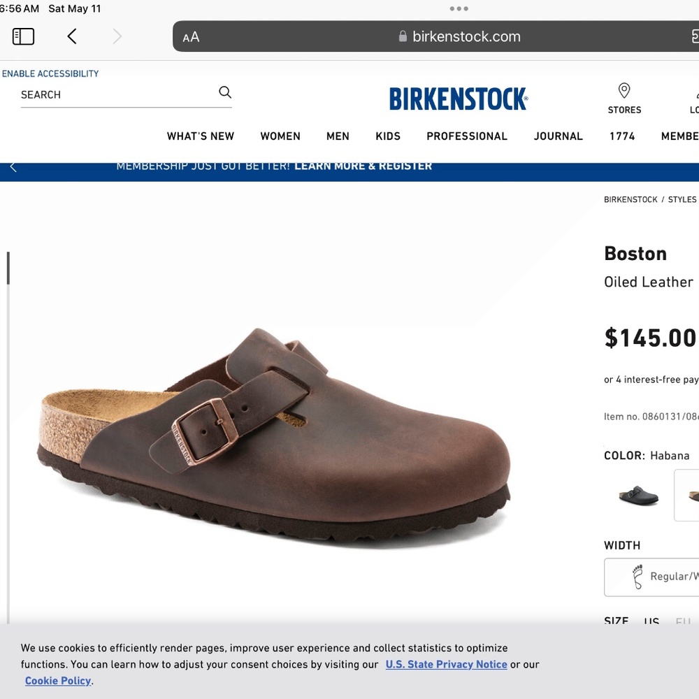 Birkenstock Boston Habana 41 hardly used